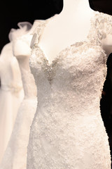 Wedding dress. Bridal salon store.