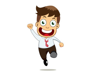 A smiling businessman with jump