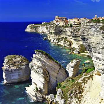 Bonifacio - Town On Rocks, Corsica