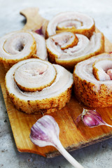 Ukrainian salo in rolls