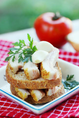 Ukrainian burger with garlic