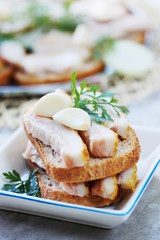 Ukrainian burger with lard