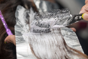 hair coloring in the salon