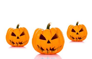 Halloween pumpkin on white background