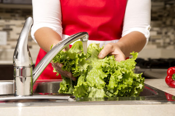 washing vegetables