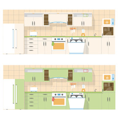Kitchen overlooking the front, in a flat layout design