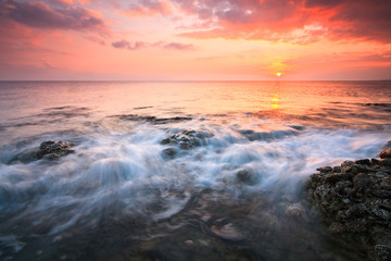 Fototapeta na wymiar Sunset on a beach in Crete, Greece.