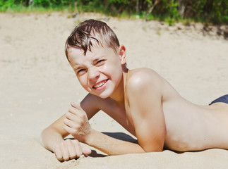 boy on the beach