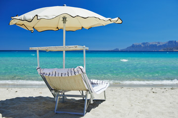 Beach chair with umbrella