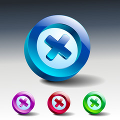 Obraz premium glass icons set close no cancel delete