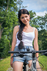 Fototapeta na wymiar girl biking