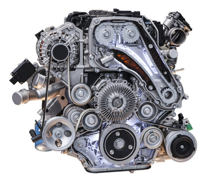 Modern Turbo Diesel Truck Engine