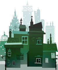 Obraz premium City background with a lots of buildings