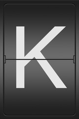 Letter K on a mechanical leter indicator