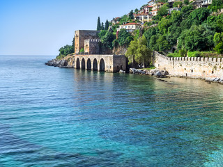 Naklejka premium Twierdza Alanya i morze