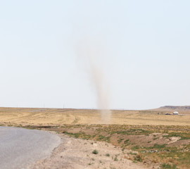 tornado in the field of dust
