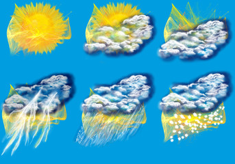 Fototapeta na wymiar weather abstract icons