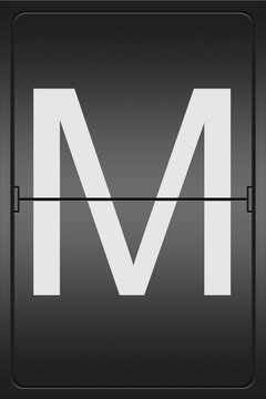 Letter M on a mechanical leter indicator