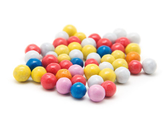 colored candy on white background