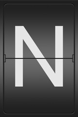 Letter N on a mechanical leter indicator