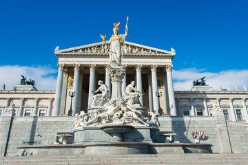 Vienna - OCTOBER 13: Austrian Parliament on October 13 in Vienna