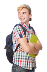 Young student isolated on the white background