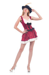 Woman pirate isolated on the white background