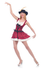 Woman pirate isolated on the white background