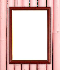 wood frame on bamboo wall