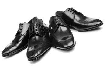 Pair of male shoes isolated on the white