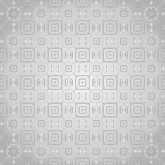 Siver Rounded Corner Rectangle and Flower and Line Pattern