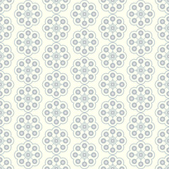 Silver Sweet Vintage Flower and Rectangle Pattern on Pastel Back