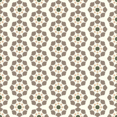 Brown Retro and Modern Flower Pattern on Pastel Background