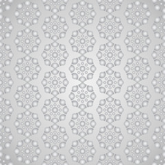 Silver Retro and Modern Flower Pattern on Pastel Background