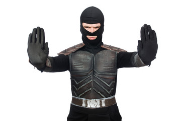 Funny ninja isolated on the white background © Elnur