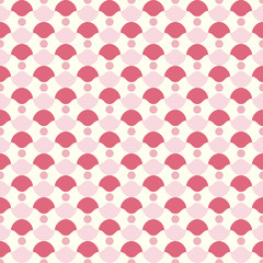 Pink Abstract Circle and Curve Cup Pattern in Retro Style