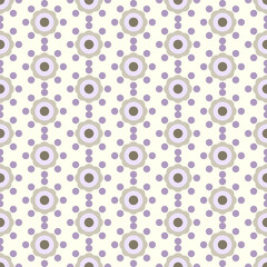 Violet Vintage Flower and Circle Pattern on Pastel Color