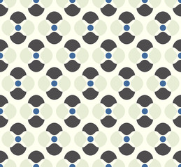 Black and Beige Abstract Flower and Circle Pattern on Pastel Bac