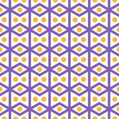 Purple Rhomboid and Circle Pattern on Pastel Color