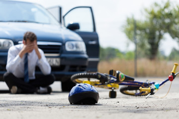 Driver after car accident