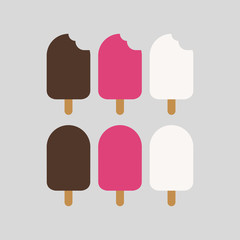 Ice creams collection. Vector illustration