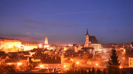 Fototapeta na wymiar Cesky krumlov city at night , Czech Republic