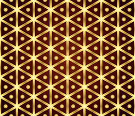 Gold Vintage Hexagon and Circle Pattern on Pastel Color