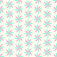 Green and Red Turbine Seamless Pattern on Pastel Background
