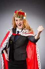 Woman queen businesswoman in funny concept