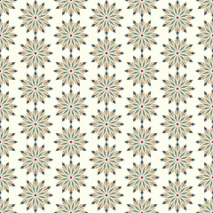 Dark Green Abstract Blossom and Arrow Shape Seamless Pattern