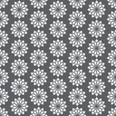Silver Vintage Jasmine Flower Seamless Pattern
