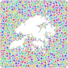 Map of Hong Kong - Asia - into a square icon