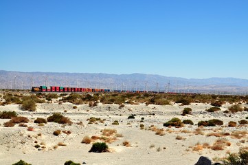 Fototapeta na wymiar Train at Palm Springs, California, USA
