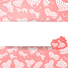 Background and frame of strawberries